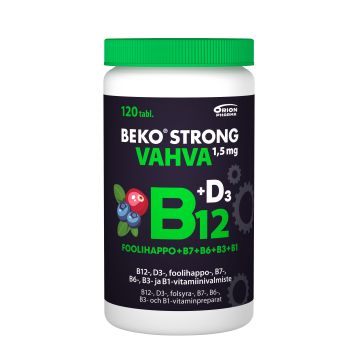 Beko Strong B12 VAHVA 1,5 mg mustikka-karpalo 120 purutabl