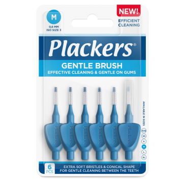 Plackers Gentle Brush M 0.6 mm hammasväliharja 6 kpl