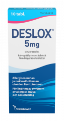 DESLOX 5 mg tabl, kalvopääll 10 fol